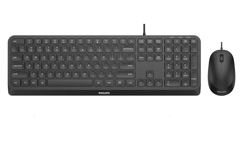 Philips Keyboard English + Mouse 2000 Series SPT6207B/00 USB Black
