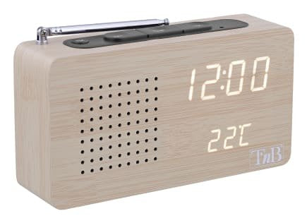 Radio Despertador Tnb Joy LED Fm - Efecto Wood