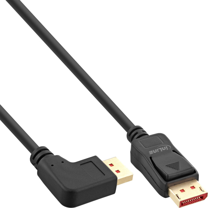 Inline Cable DisplayPort 1.4, 8K4K, Ángulo Izquierdo, Black/Gold 1M