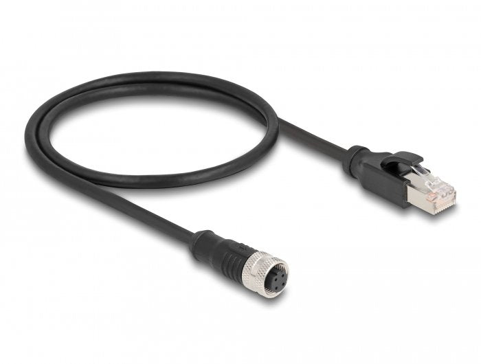 Delock Network Cable M12 D-kodiert 4 Pin Female a RJ45 Male 50CM