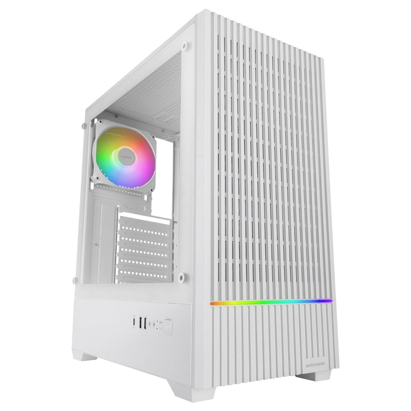 Mars Gaming PC Case ATX Semitorre Mc-quantum Double Glass Tempered ARGB GPU 335MM White