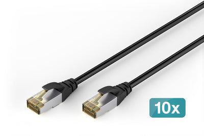 Digitus CAT.6A S/FTP Outdoor- Network Cable, Pe, 10 Units 2M, CAT.6A, S/FTP (s-STP), RJ-45, Black — image 1
