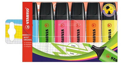 Stabilo Boss Case Marcadores Fluorescentes Genuine - Case 6 Colours - Punta Biselada — image 1