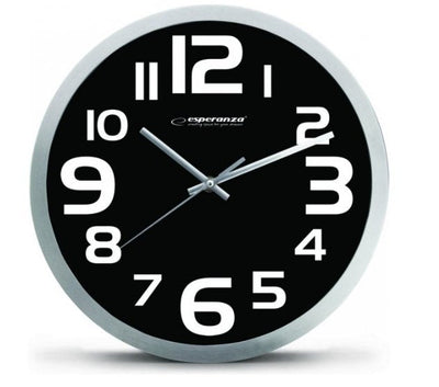 Esperanza Watch Wall EHC013K Wall Clock - Zurich - Black Cuarzo Ovalado Black White — image 1