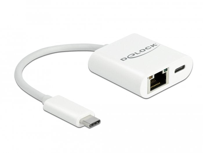Delock USB Type-c™ Adapter a Gigabit LAN 10 100 1000Mbps With Power Delivery Connection White