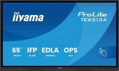 Iiyama Monitor 64,5 (3840X2160) Prolite TE6513A-B3AG 16:9 4K IPS 8MS HDMI DisplayPort USB-C USB LAN RS232 VESA — image 1