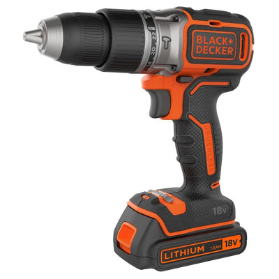 Black + Decker Drill Percutor Wireless BL188K, 18 Voltios Black/Orange Battery Li-ion 1,5AH BL188K-QW — image 1