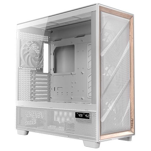 Antec PC Case Flux Pro_euv Wood ATX 2XUSB3.0 Without Power Supply White