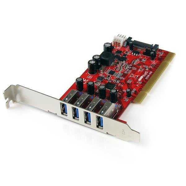 StarTech.com Card Adapter Pci USB 3.0 Superspeed 4 Ports With Power SATA LP4 Hub Concentrador Internal 2x USB