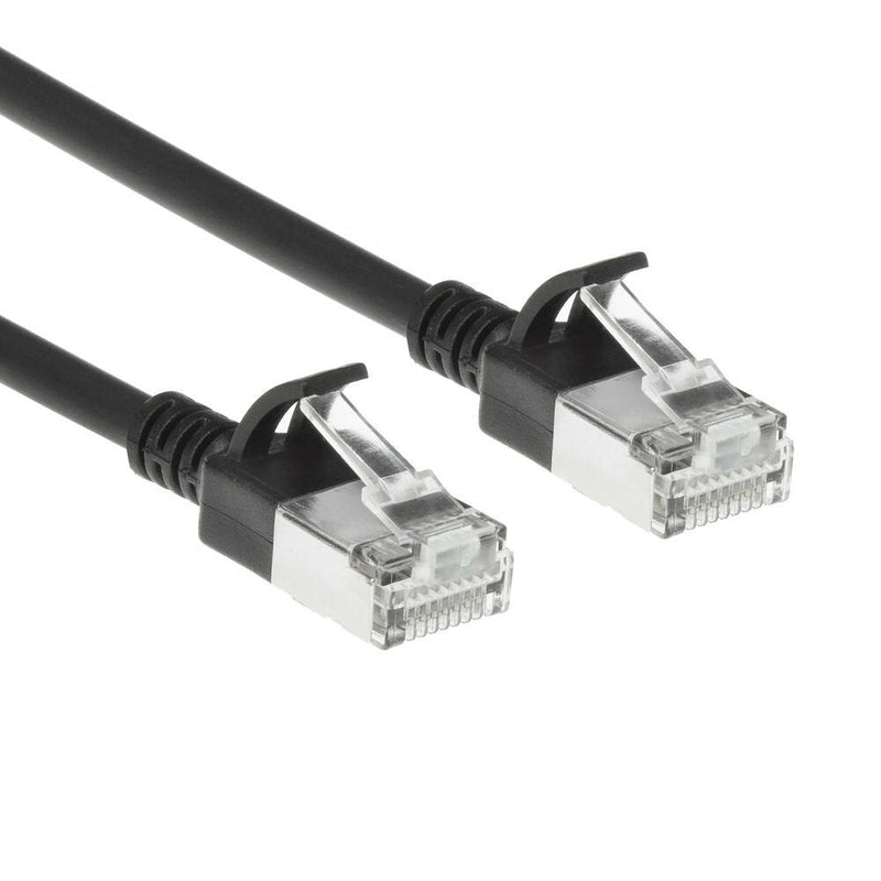 Black 3 Meters Lszh S FTP CAT.6A Slimline Patch Cable Snagless With RJ45 Connectors