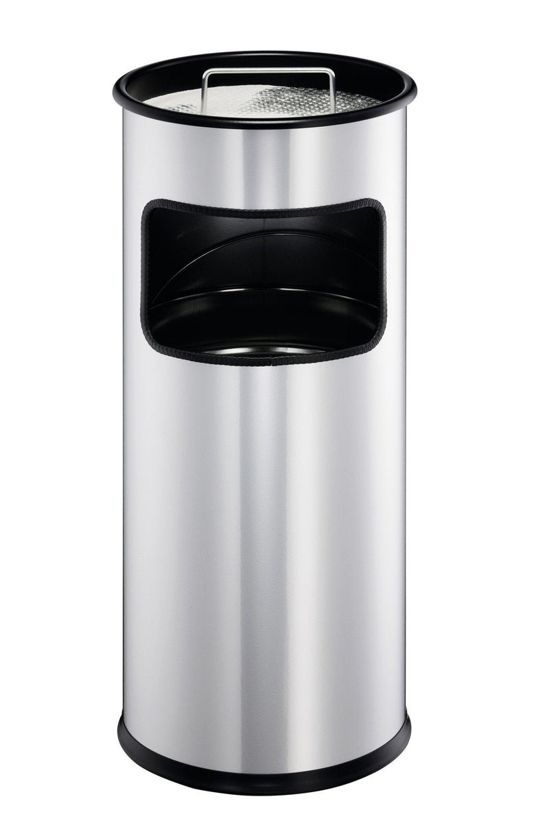 Durable Papelera Metal With Ascher Round Silver