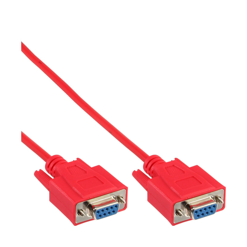 Inline Cable Módem Nulo DB9 Pin Female a Female Moldeado Red 3M