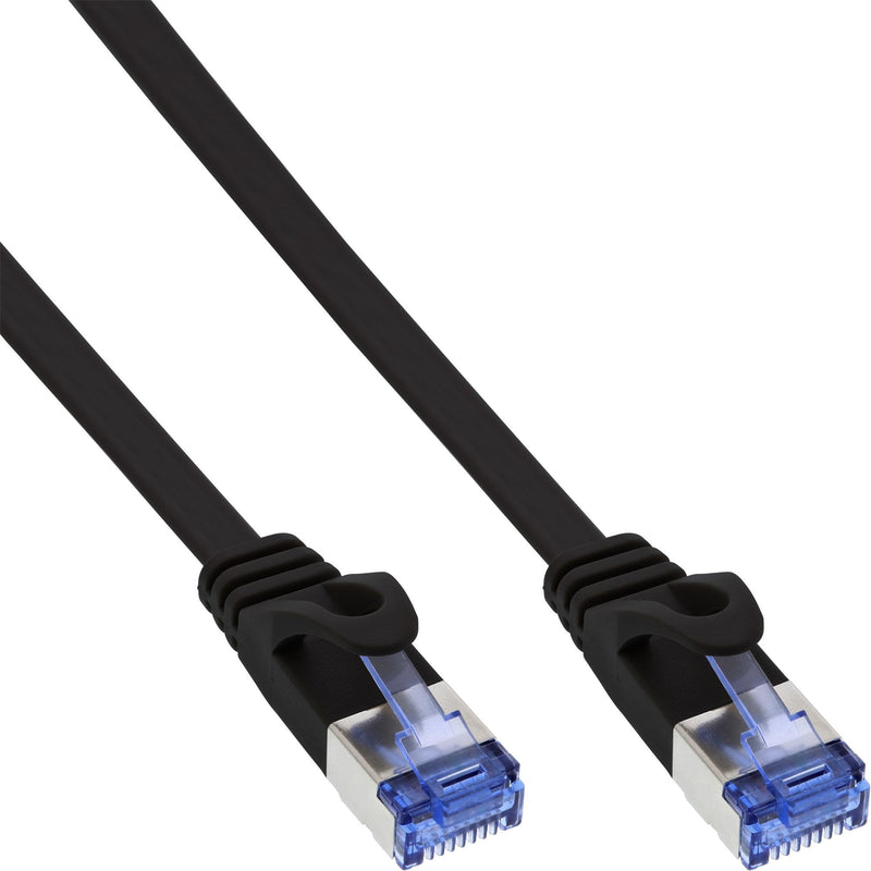Inline Network Cable Flat , U/FTP, CAT.6A, Black 0,5M