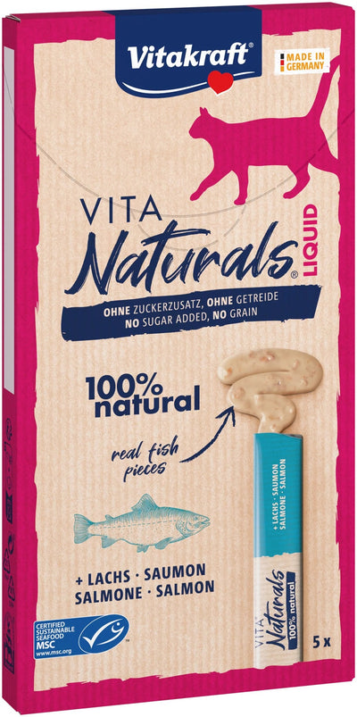 Vitakraft Rubber Gatos Vita Naturals Liquid Salmon 5 X 15G — image 1