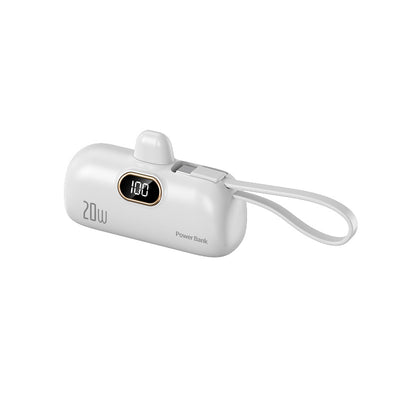 Fast Charging Pocket Capsule Emergency Built-in Cable Mini Power Bank