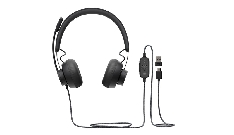 Logitech Headphones Zone Wired Ms Teams With Microphone USB Black