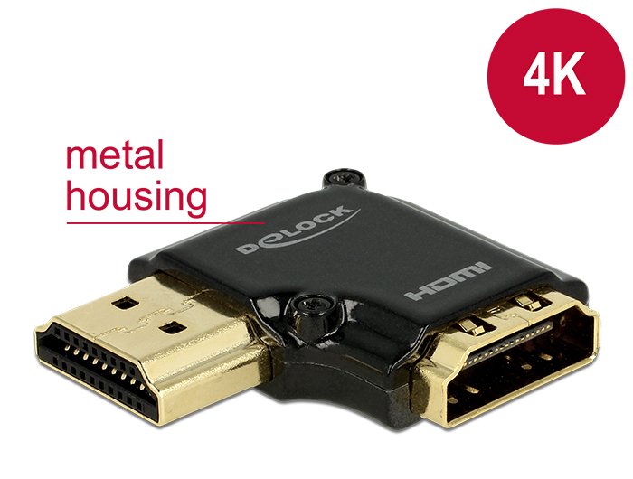 Delock Adapter High Speed HDMI With Ethernet - Hdmi-a Connector Female Hdmi-a Connector Male 4K 90 Grad Angula