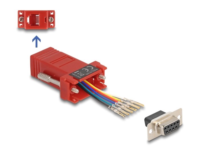 Delock D-sub 9 Pin Connector Female a RJ12 Connector Female Kit Assembly Red