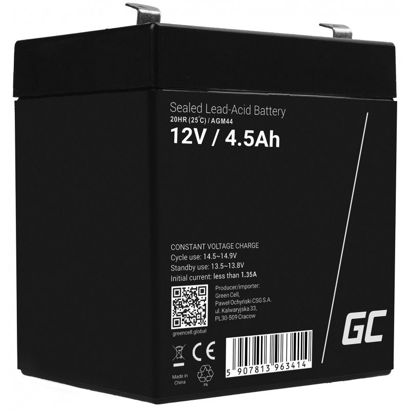 Green Cell Battery Agm Vrla 12V 4.5AH