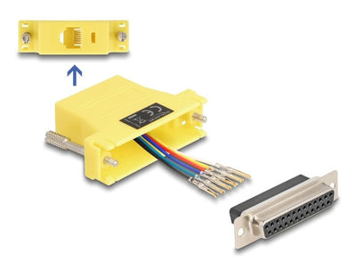 Delock D-sub 25 Pin Connector Female a RJ12 Connector Female Kit Assembly Yellow — image 1