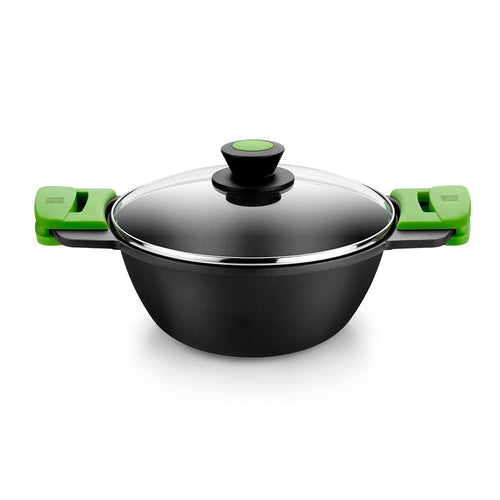 Bra Cacerola Cóncava Prior A402028 Ø28CM 4.2L Espesor 5.5MM Aluminium Fundido Teflón Non-stick Cover Glass Tem — image 1