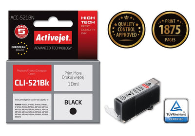 Activejet ACC-521BN Ink Compatible Black CLI-521BK 1 Pieces — image 1