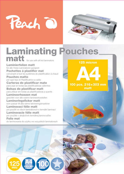 Peach Estuches Plastificar A4, 125 Mic, Matte 100 Pieces — image 1