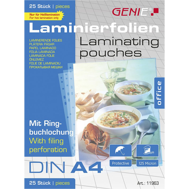 Genie Cases Laminadas 25 A4 - Láminas With Anilla Perforada