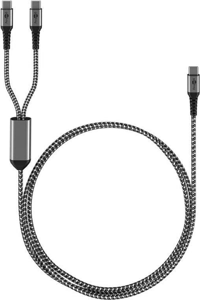Goobay USB Cable 2.0 , Connector USB-C Connector USB-C Black/Grey 1,5 Metres Charging With Up To 60W Pd, Cable — image 1