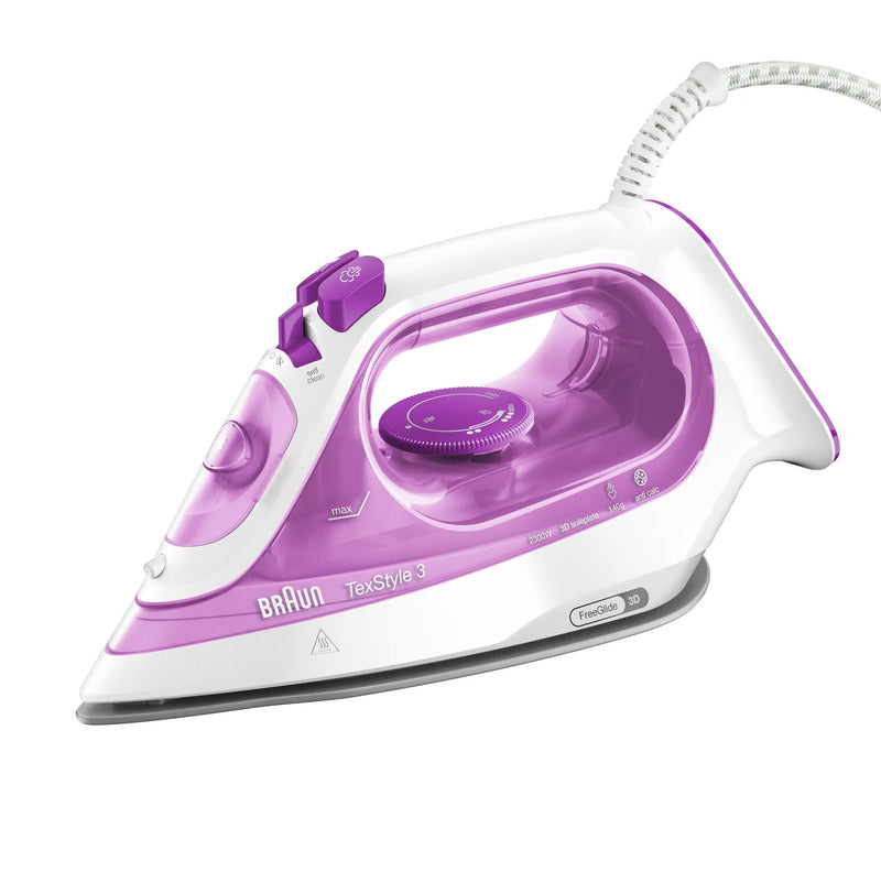 Straightener Braun Texstyle 3 Si 3030 Vapor-seco Soleplate Ceramic Ultra Glide 2300W Pink
