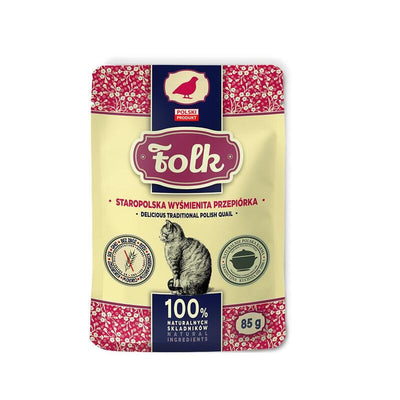 Folk Deliciosa Codorniz Tradicional Polaca Comida Húmeda Gatos - 85G — image 1