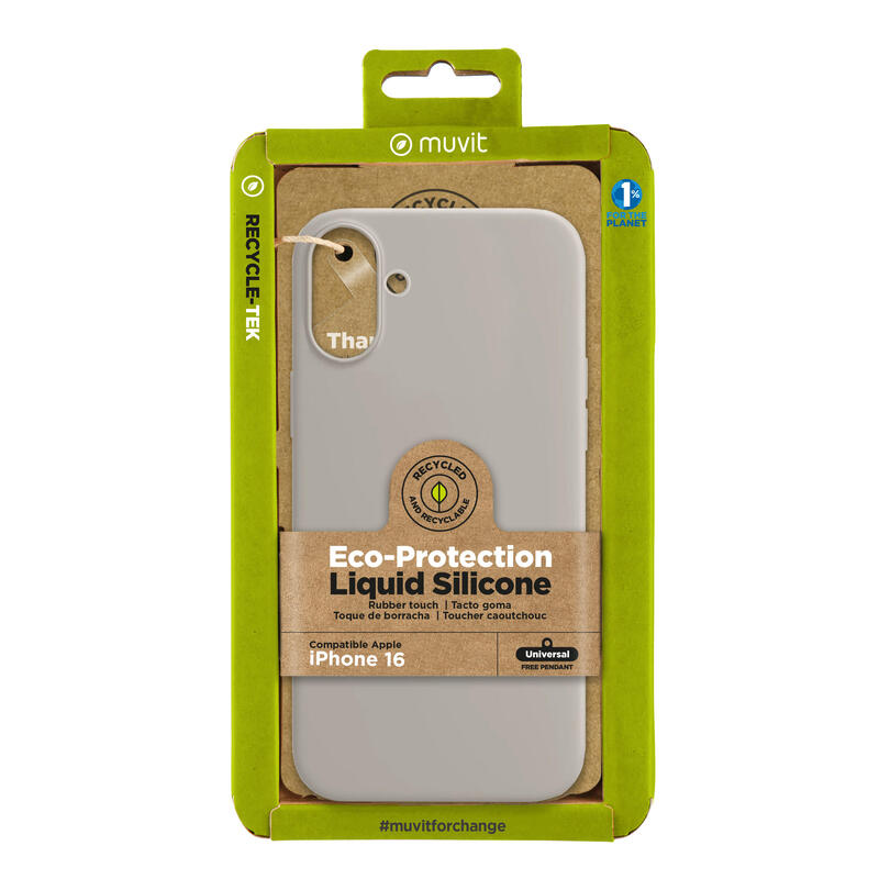 Muvit Case Recycletek Liquid Silicone Apple Iphone 16 Nude