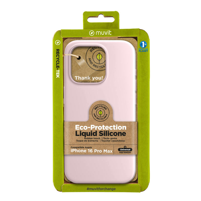 Muvit Case Recycletek Liquid Silicone Apple Iphone 16 Pro Max. Pink