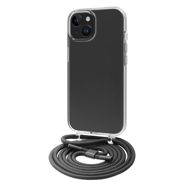 Muvit Case Recycletek Apple Iphone 15 Plus Transparent + Colgante Black