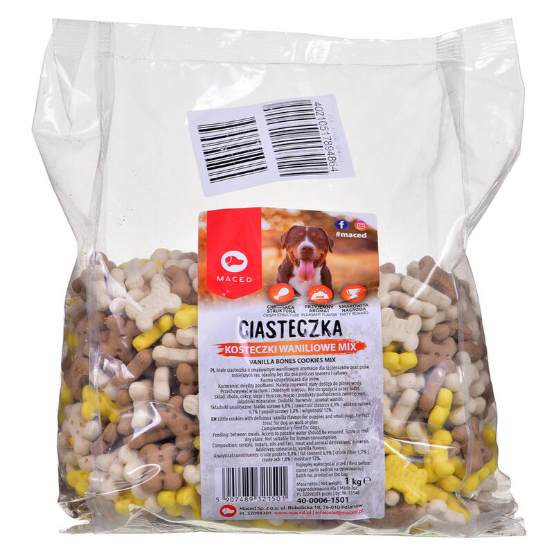 Maced Galletas Perros - Cubitos Vainilla, Mezcla 1KG