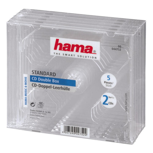 Hama Cd Double Jewel Case, Pack 5 2 Drives Transparent — image 1