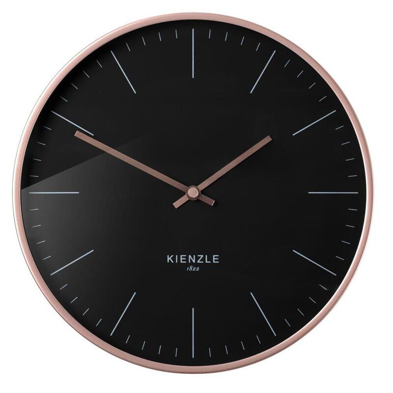 Kienzle Dcf Radio-control.wall Clock Modern 25CM Rose Gold/Blk.