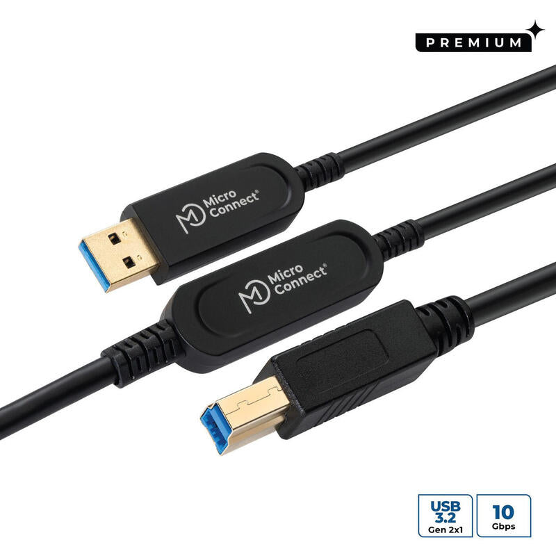 Microconnect MC-USB3.0AB15OP USB Cable USB 3.2 Gen 2 (3.1 Gen 2) 15M USB a USB B Black
