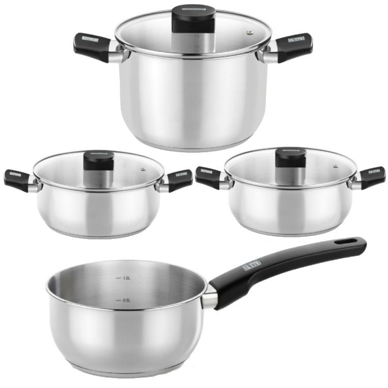 Monix Pack Battery Kitchen Elite M240001 Saucepan Ø14CM Ollas Ø24CM Cacerolas Ø20 24CM Steel Inoxidable Apta I