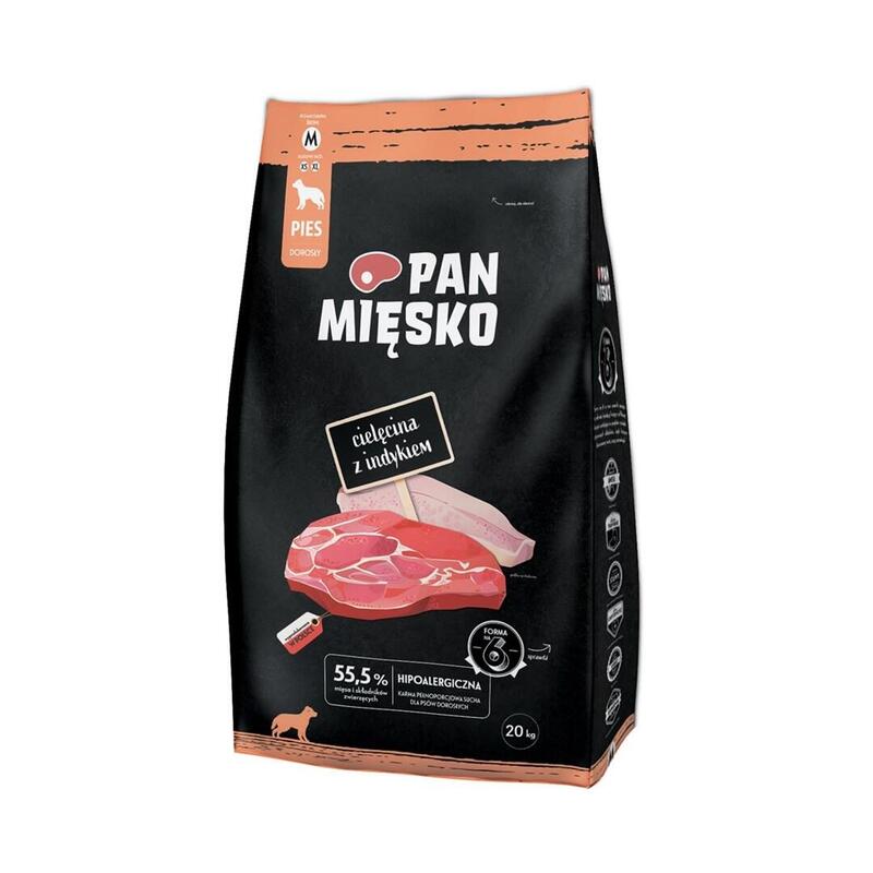 Pan Miesko Ternera Con Pavo Alimento Seco Perro Crunchy M 20KG