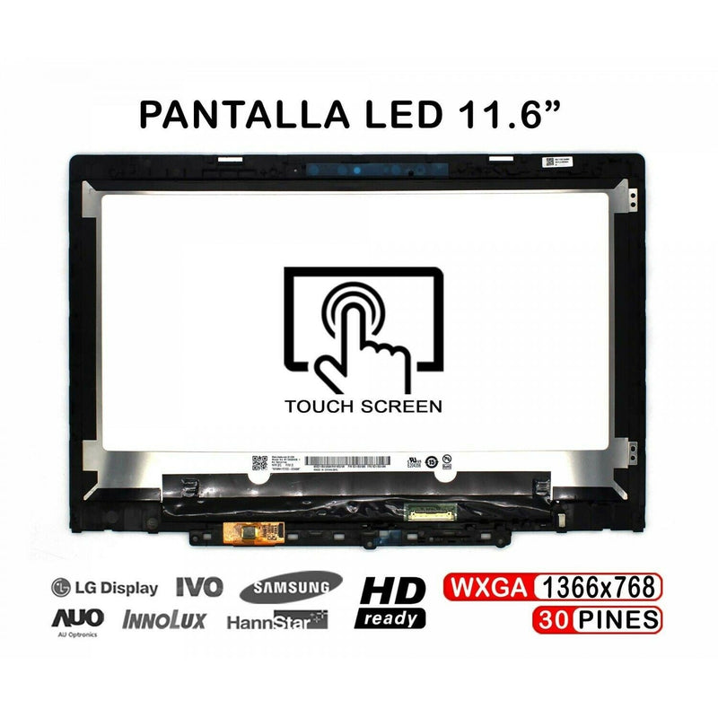 Screen LED Touchscreen With Frame 11.6 Laptop Lenovo Chromebook 300E 2ND Gen 81QC Mtk With G-sensor