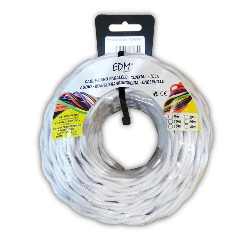 Paralelo Textil Trenzado 3X1MM White 5M