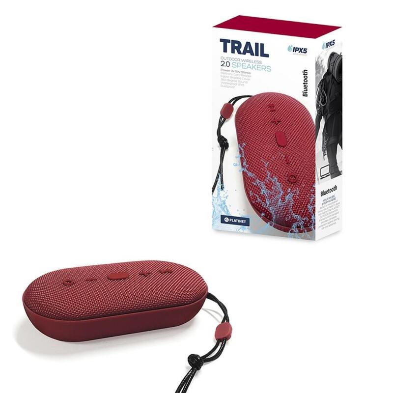 Platinet Speaker Trail Bluetooth 4.2 10W 2.0 Tws IPX5 Res. Water PMG12 Red