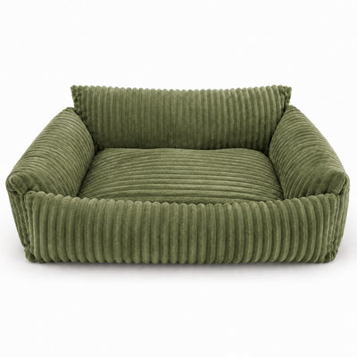 Lodie Corduroy Memory Foam Dog Sofa – Green, L