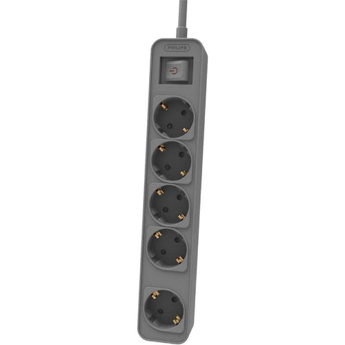Philips Power Strip With Switch CHP2154G 12 5 Sockets Power Cable 1.5M Grey — image 1