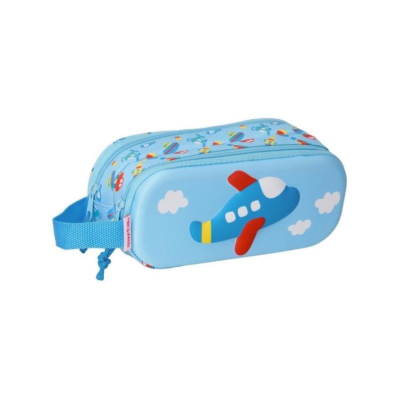 Safta Avion Portatodo - Zip - Handle Side - Blue Claro