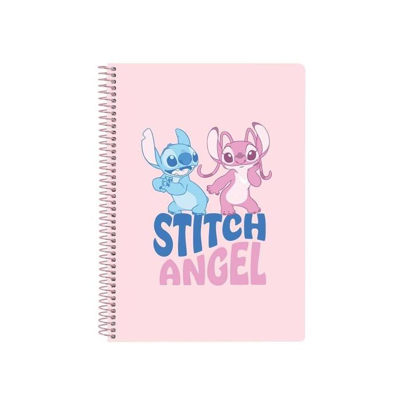 Safta Stitch Ohana Libreta With Espiral - Formato Cuarto - 80 Hojas Paper 80G/M2 - Cuadriculas 4X4MM - Covers