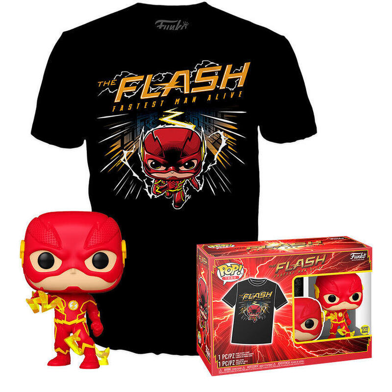 Set Figura Pop &38, Tee DC Comics The Flash Tamaño XL