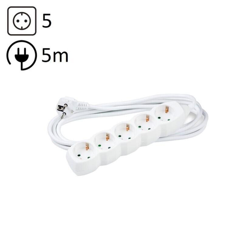 Technik Power Strip Power 5 Plugs 5,0M 16A White
