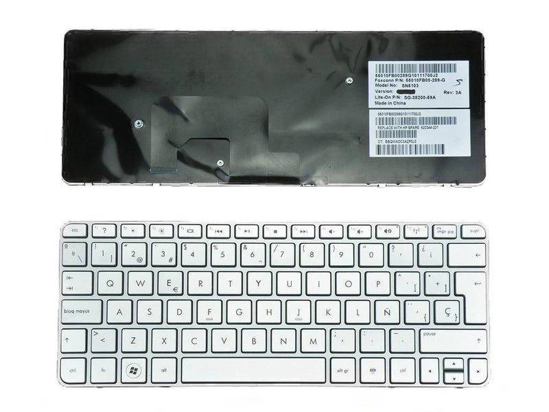 Keyboard Laptop HP Mini 210-2000110-3000 Silver With Frame